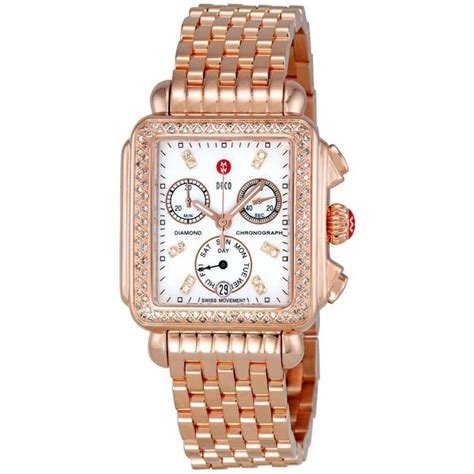 Replica Michele Rose Gold Signature Deco Watch Watches